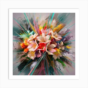 Abstract Flowers Art Print