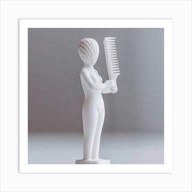 Woman Holding A Comb Art Print