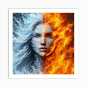 Fire And Ice Woman Art Print