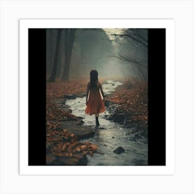 Little Girl In The Forest Art Print