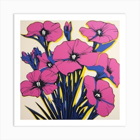 Flax Flower 1 Pop Art Illustration Square Art Print