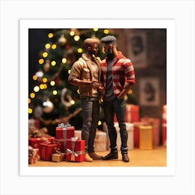 Black Ken Love Christmas Art Print