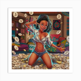 Bitcoin Girl Art Print