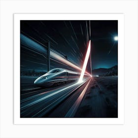 Train At Night 6 Art Print