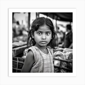 Little Girl In The Market Art Print