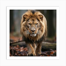 Lion In The Forest 5 Art Print