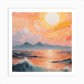 Sunset Over The Ocean Art Print