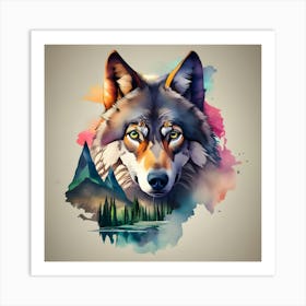 Wolf Painting Art Print