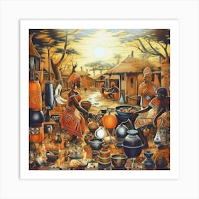 African Village Art Print