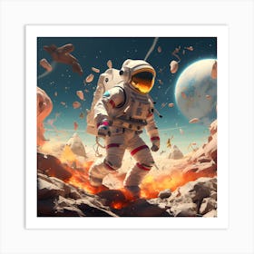 Astronaut In Space 1 Art Print