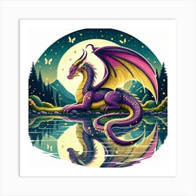 Purple Dragon Art Print