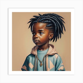 Young Boy With Dreadlocks 1 Art Print