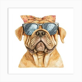 Dog In Sunglasses 2 Art Print