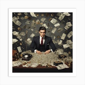 Money falling from trees Art Print