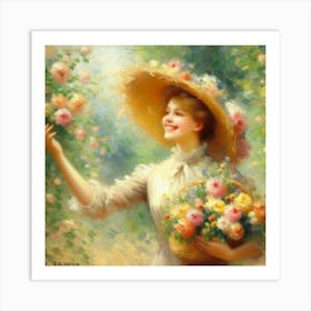 Roses In The Garden Art Print