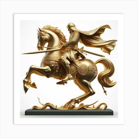 Golden Horse Statue Art Print