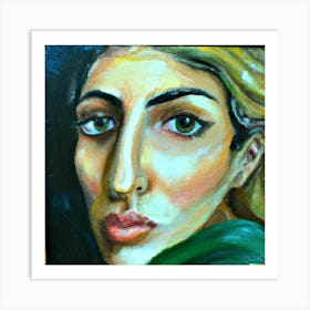 Oil Paint Of A Woman Art Print