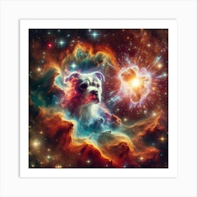 Dog In Space 4 Art Print