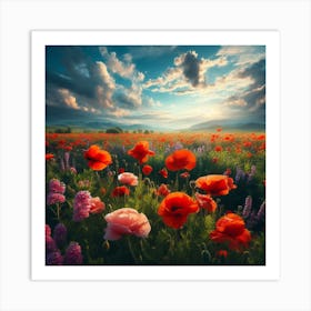 Field Of Poppies 1 Art Print