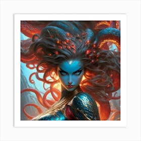 Octopus Woman by Art Print