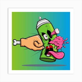 Cartoon Spray Can Art Print