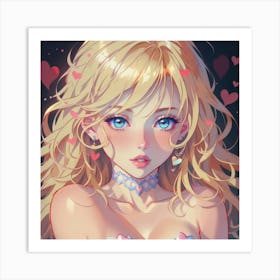 Girl With Necklace Art Print