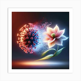 Coronavirus And Flower 1 Art Print