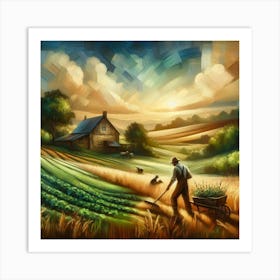 Farmer In The Field 2 Art Print