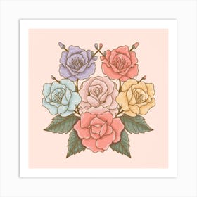 Watercolor Roses Art Print