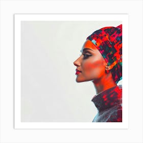 Portrait Of A Woman Wearing A Turban Art Print