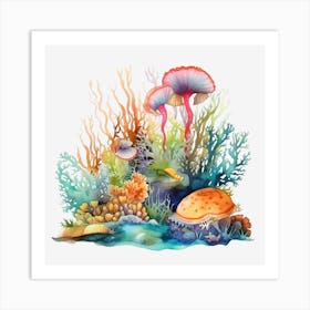 Underwater Sea Life Art Print