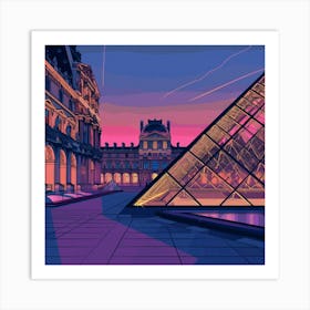 Louvre At Sunset 2 Art Print