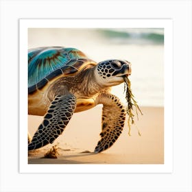 Sea Turtle On The Beach Art Print