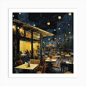 Night At The Cafe Art Print