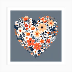 Floral heart 1 Art Print