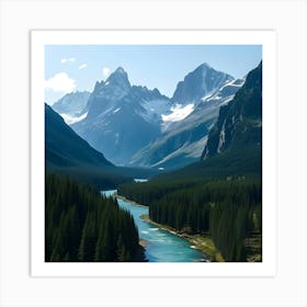 Rocky Mountain River Art Print