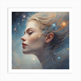 Girl In Space Art Print