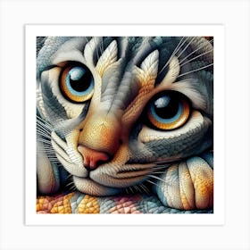 Cat With Blue Eyes 7 Art Print