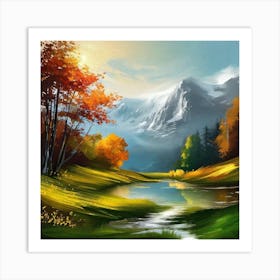 Autumn Landscape Painting 17 Art Print