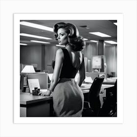 Woman In An Office Art Print