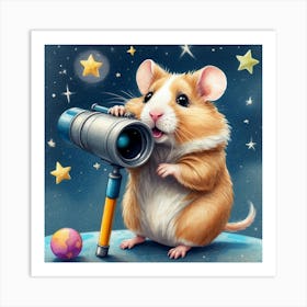 Hamster With Telescope 10 Art Print