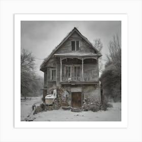 Abandoned House In Winter Art Print