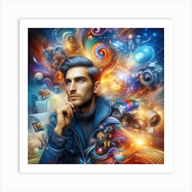 Psychedelic Man 1 Art Print