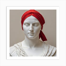 Portrait Of A Woman Wearing A Red Turban Art Print