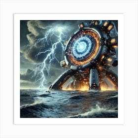 A High Tech, Sci Fi Scene Of The Oceanic Tempest G Art Print