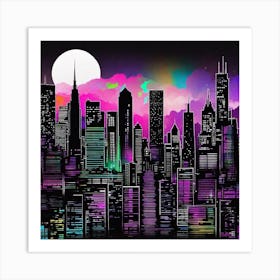 Chicago Skyline 7 Art Print