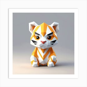 Low Poly Tiger Art Print