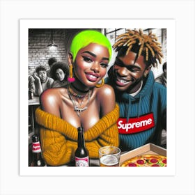 Supreme - Pizza Art Print