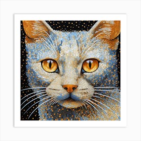 Mosaic Cat Art Print