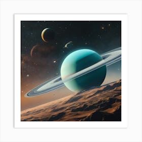 Saturn In Space 3 Art Print